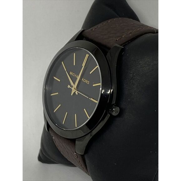 Michael Kors Slim Runway MK3221 Women's Brown Leather Analog Dial Watch JK594 - Picture 4 of 12